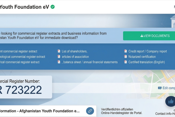 ثبت قانونی بنیاد جوانان افغانستان در آلمان